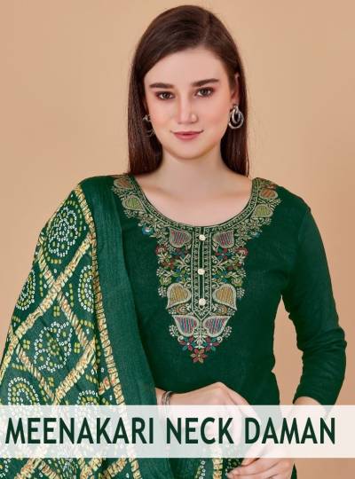 MEENAKARI NECK DAMAN BY SAGAR IMPEX BANARASI SALWAR KAMEEZ MANUFACTURER IN INDIA